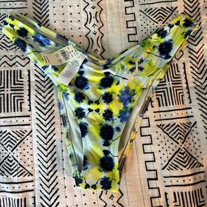 Aerie Floral Bikini Bottom - Blue and Yellow